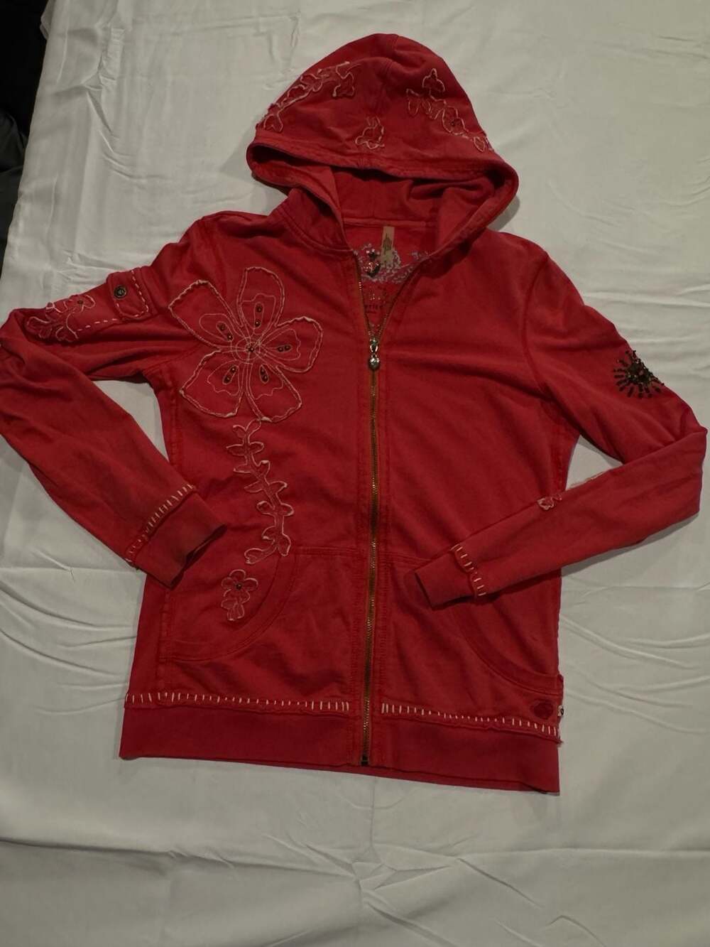 Twisted Heart America Pink Vintage Y2K Zip-Up Hoodie vintage